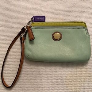 Coach Poppy Color Block Wallet/Wristlet. Two Zippers. Three Card Holders.​​​​​